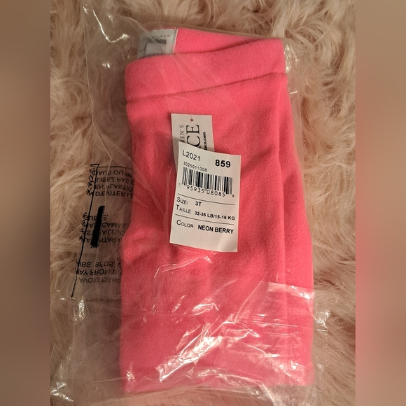 Baby Girls Fleece Pants Size 3T Neon Berry New - Picture 1 of 6